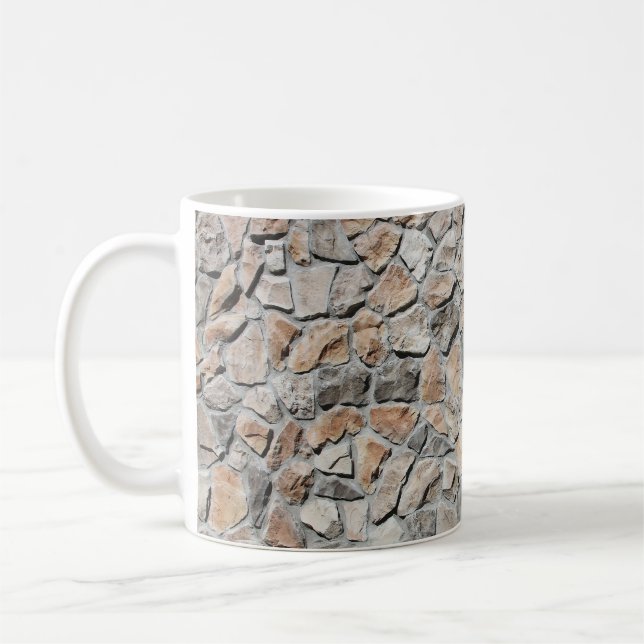 Taza De Café Textura de piedra del castillo marrón antiguo (Izquierda)