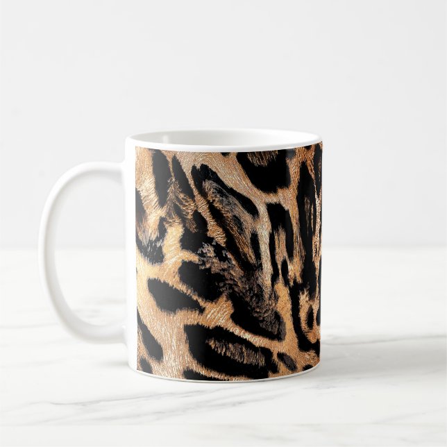 Taza De Café Textura de piel de leopardo (Izquierda)