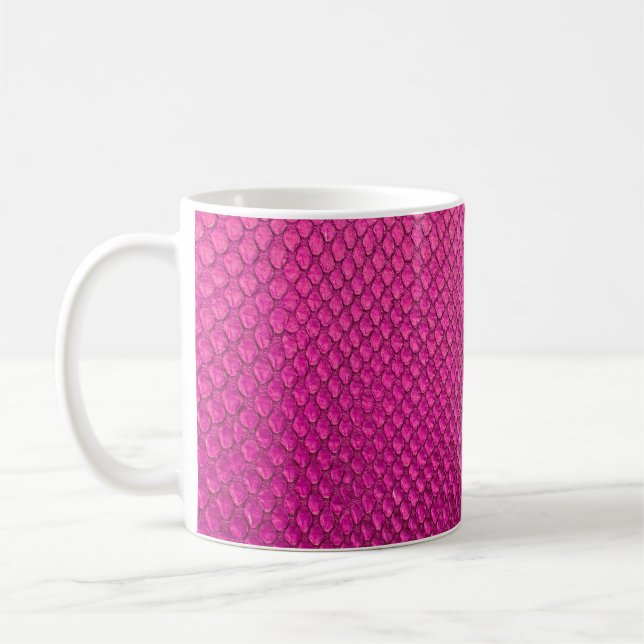 Taza De Café Textura de piel de serpiente de pitón rosa (Izquierda)