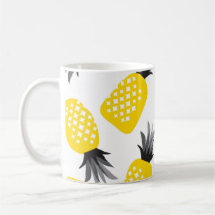Taza De Café Textura de piña, patrón de verano vintage.