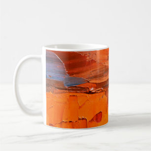 Taza De Café Textura de pintura de aceite multicolor. Retroceso