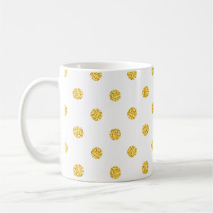 Taza De Café Textura de puntos de Purpurina de oro de Polka