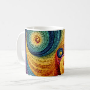 Taza De Café Textura de remolino 3D colorida con patrón en espi