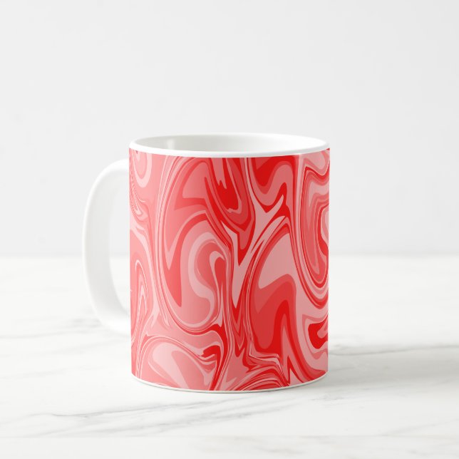 Taza De Café Textura de remolque de mármol - Café de tonos rojo (Anverso izquierdo)