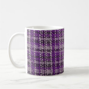 Taza De Café Textura de tela morada de tartán útil como fondo