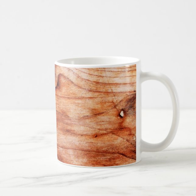 Taza De Café Textura de Veta de Madera (Derecha)