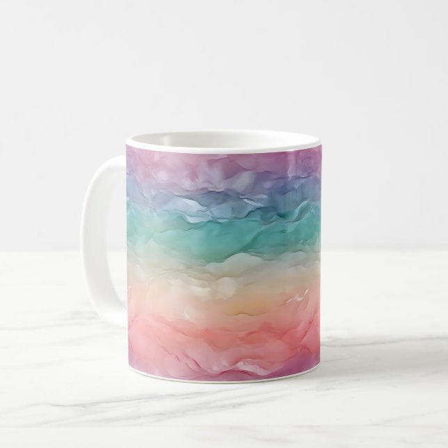 Taza De Café Textura del arcoiris de Ombre (Anverso izquierdo)