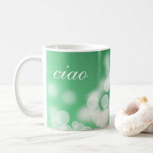 Taza De Café textura del verde del estilo del bokeh