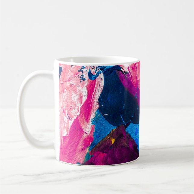 Taza De Café Textura pintada artística, decoración moderna. (Izquierda)