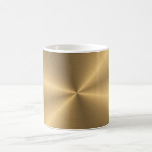 Taza De Café Textura radial metálica personalizada del oro