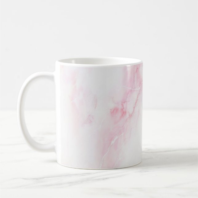 Taza De Café Textura suave de mármol rosa (Izquierda)