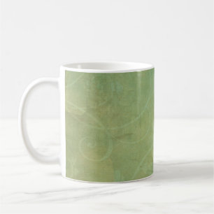 Taza De Café Textura verde floreciente vintage