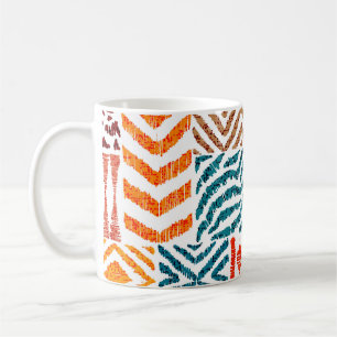 Taza De Café Texturas de mosaico: Impresión de animales dibujad