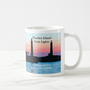 Taza De Café Thacher Island Twin Lights, Massachusetts Mug