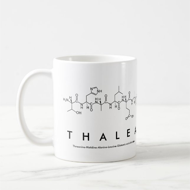 Taza De Café Thalea peptide name mug (Izquierda)