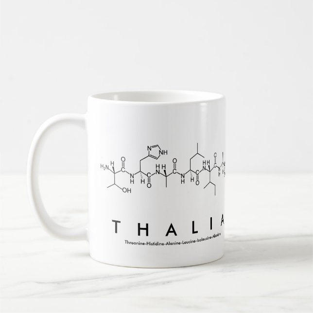 Taza De Café Thalia peptide nombre mug (Izquierda)