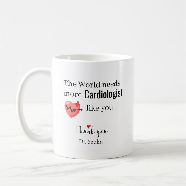Taza De Café Thank You Cardiologist — Custom Name (Izquierda)