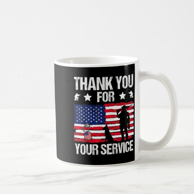 Taza De Café Thank You For Your Service Veterans Belgian Malino (Derecha)