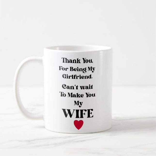Taza De Café Thank You Girlfriend/Wife Valentine's Card (Izquierda)