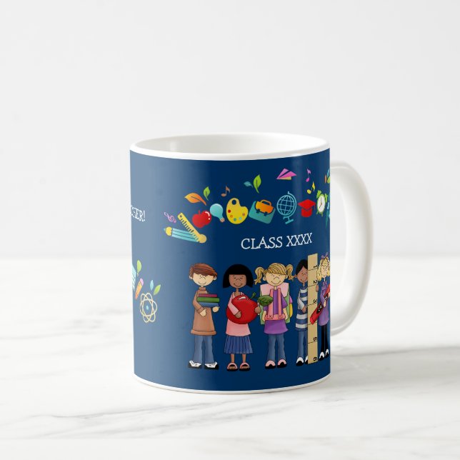 Taza De Café Thank You, Teacher. Custom Name Gift Mugs (Anverso derecho)