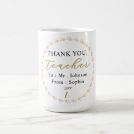 Taza De Café Thank You Teacher – Custom Name Mug Gift