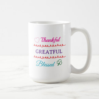 Taza De Café Thankful Grateful Blessed Mug | Faith Inspired Cof