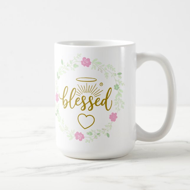 Taza De Café Thankful Grateful Blessed Mug – Positive Inspirati (Derecha)