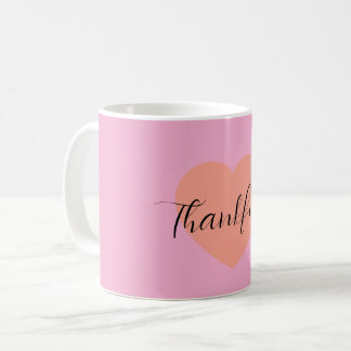 Taza De Café Thankful Heart Mug – Minimal Double Heart Design |