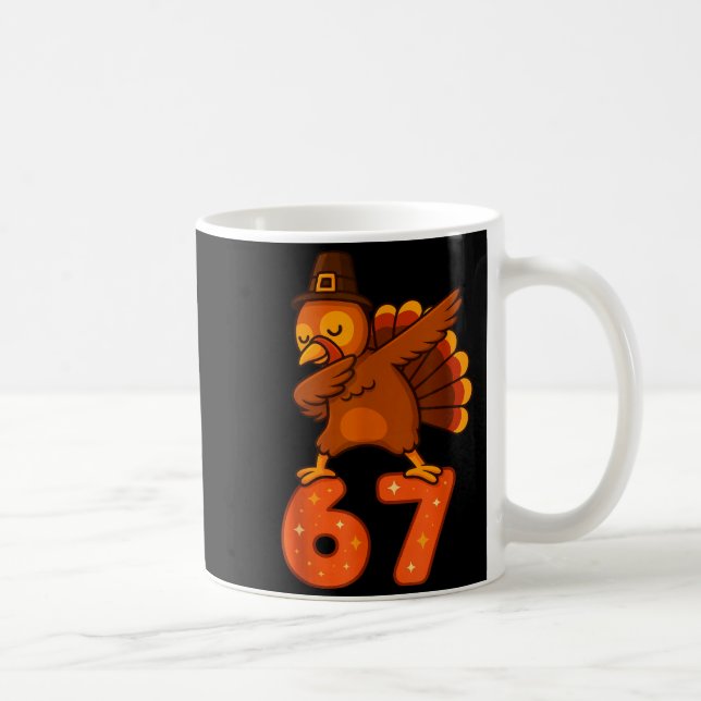 Taza De Café Thanksgiving 67 Meme Six Seven Funny Turkey  (Derecha)