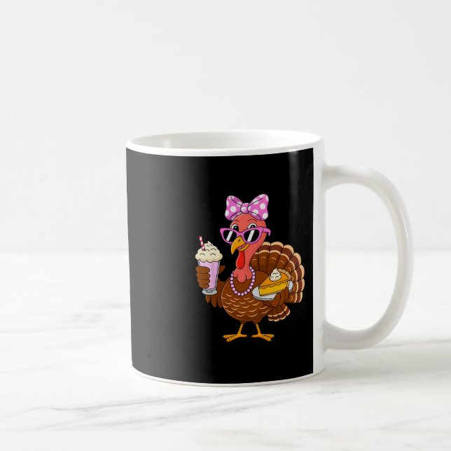 Taza De Café Thanksgiving For Women Turkey Drinking Coffee Leop (Derecha)
