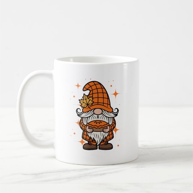 Taza De Café Thanksgiving Gnome With Pumpkin Pie (Izquierda)