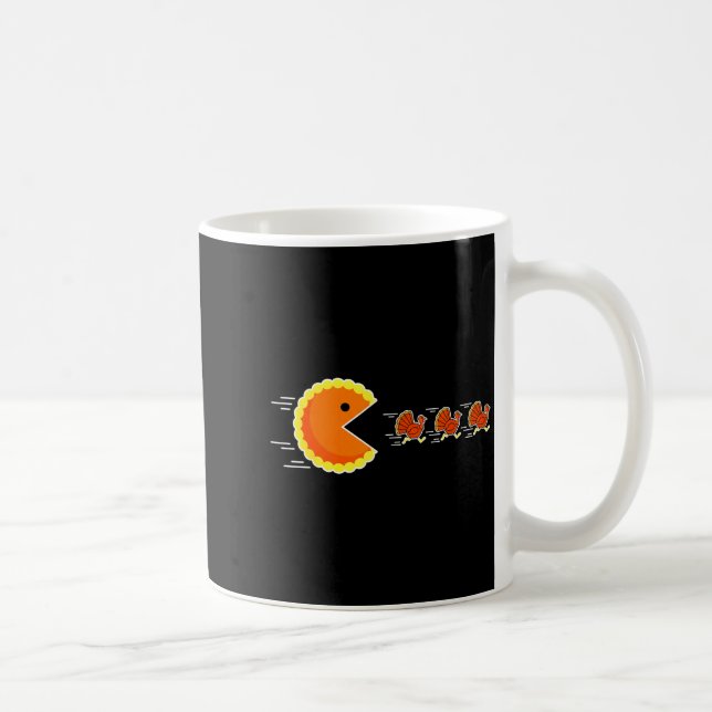 Taza De Café Thanksgiving Pumpkin E Chasing Turkey Gamer Men Wo (Derecha)