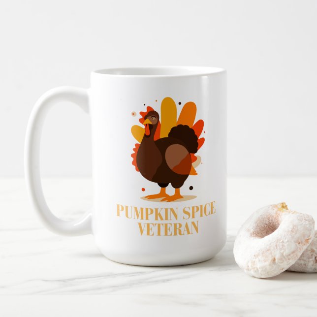Taza De Café Thanksgiving Pumpkin Spice Veteran (Con donut)