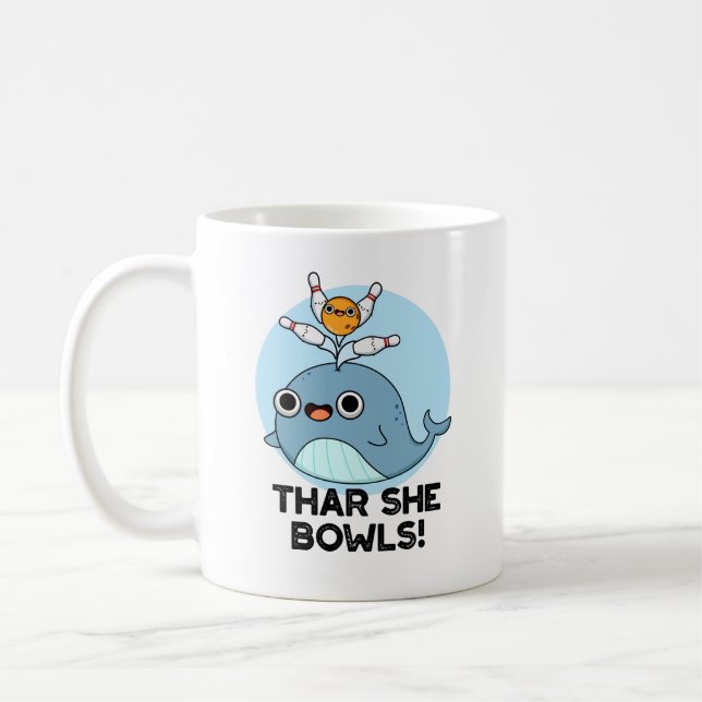Taza De Café Thar She Bowl es un divertido boliche de ballena (Izquierda)