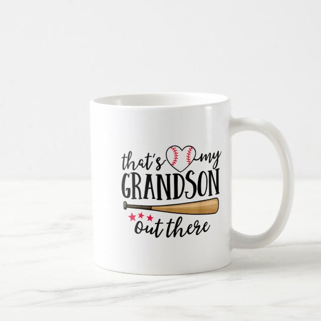 Taza De Café That's My Grandson Out There Baseball Grandma Squa (Derecha)