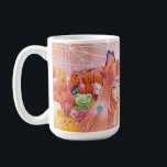 Taza De Café The Afternoon<br><div class="desc">Everything is pink and warm tones from the background to the young lady hair,  pink sky,  pink tulips,  stufftoys and etc 
Art title: The Afternoon
Medium: Mix Media (watercolor,  acrylic,  and colored pencils on watercolor paper camvas)
Size: 12 x 18 inch
Date: January 19,  2022</div>