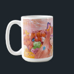 Taza De Café The Afternoon<br><div class="desc">Everything is pink and warm tones from the background to the young lady hair,  pink sky,  pink tulips,  stufftoys and etc 
Art title: The Afternoon
Medium: Mix Media (watercolor,  acrylic,  and colored pencils on watercolor paper camvas)
Size: 12 x 18 inch
Date: January 19,  2022</div>