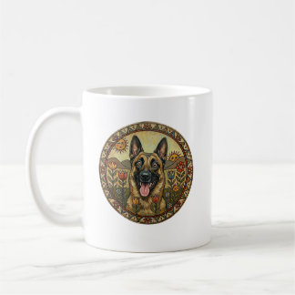Taza De Café The Airborne Shepherd – Folk Art Belgian Malinois