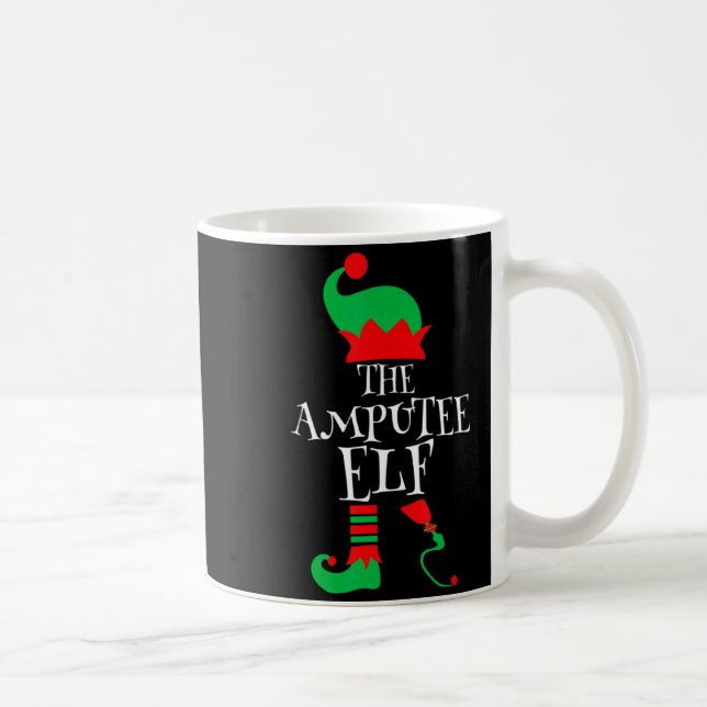 Taza De Café The Amputee Elf Christmas Funny Limb Surgery Joke  (Derecha)