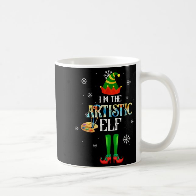 Taza De Café The Artistic Elf Squad Elf Family Christmas Pajama (Derecha)