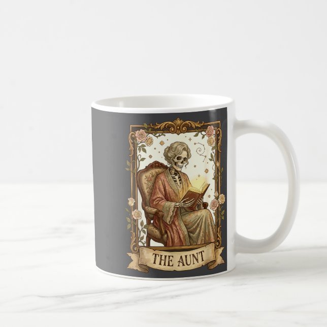 Taza De Café The Aunt Tarot Card Women Skeleton Aunty Book Love (Derecha)