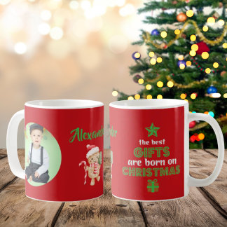 Taza De Café The Best Gift are Born on Christmas Photo