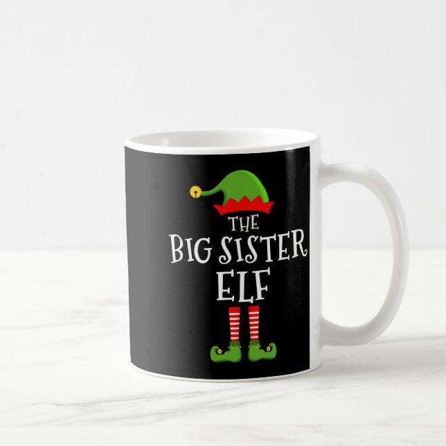 Taza De Café The Big Sister Elf Funny Christmas Matching Family (Derecha)