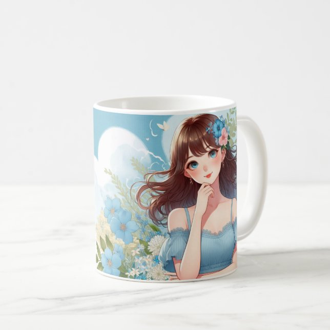 Taza De Café The Blue-Eyed Beauty's Gaze (Anverso derecho)