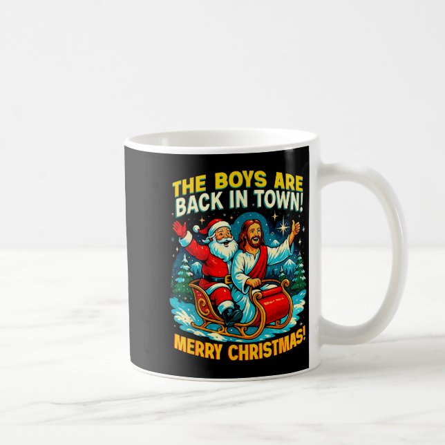 Taza De Café The Boys Are Back In Town Merry Christmas Design  (Derecha)