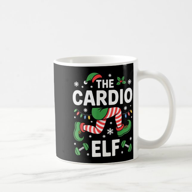 Taza De Café The Cardio Elf Funny Fitness Christmas Gym Workout (Derecha)