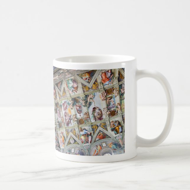 Taza De Café “ The ceiling of the Sistine Chapel ”,Michelangelo (Derecha)