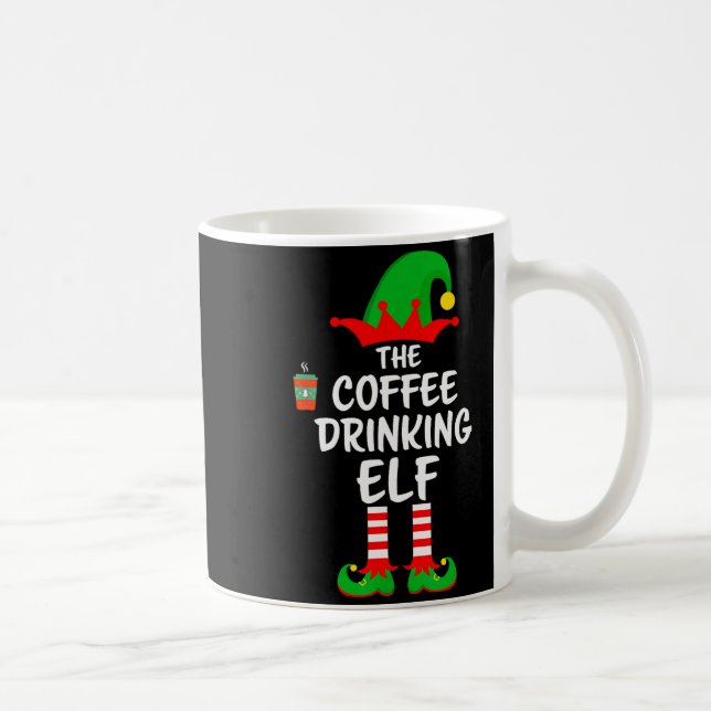 Taza De Café The Coffee Drinking Elf Matching Family Christmas  (Derecha)