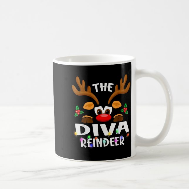 Taza De Café The Diva Reindeer Christmas Men Women  (Derecha)