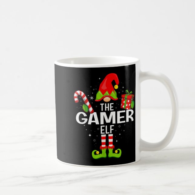 Taza De Café The Gamer Elf Family Christmas Pajama Xmas  (Derecha)